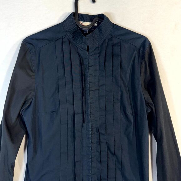 Burberry London Women's Dark Blue Button Up Shirt Made In‎ Italy Size 8 - Picture 9 of 13